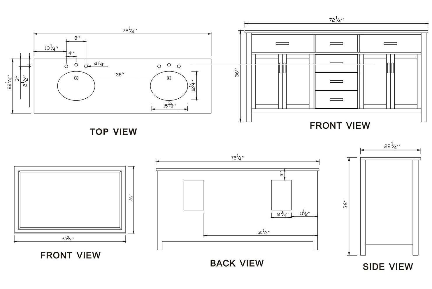 bathroom double sink cabinet dimensions